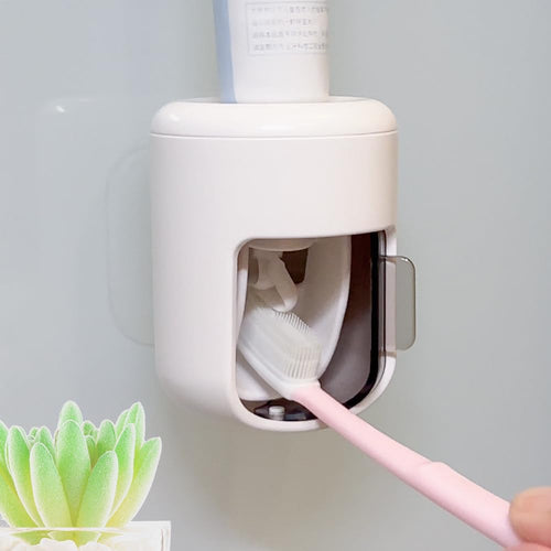 𝟐𝟎𝟐𝟔 𝐔𝐩𝐠𝐫𝐚𝐝𝐞𝐝 Toothpaste Dispenser Wall Mounted Bathroom Automatic Toothpaste Squeezer,Visualization of Toothpaste Flow Rate(White&Transparent)