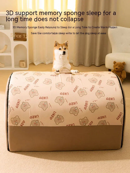 Big Dog Nest Winter Warm Dog House Removable and Washable Dog Bed Seasonal Large Dog House Type Pet Sleeping Supplies, Cat Nest