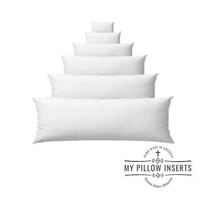 Hand Made in America, Home Pillow Insert, Cushion, Sham Stuffer, Hypoallergenic, Lumbar Support, Back Rest, Decorative, Outdoor, Couch, Bed