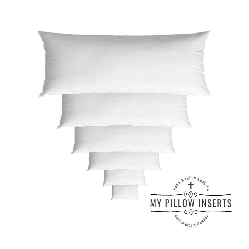 Hand Made in America, Home Pillow Insert, Cushion, Sham Stuffer, Hypoallergenic, Lumbar Support, Back Rest, Decorative, Outdoor, Couch, Bed