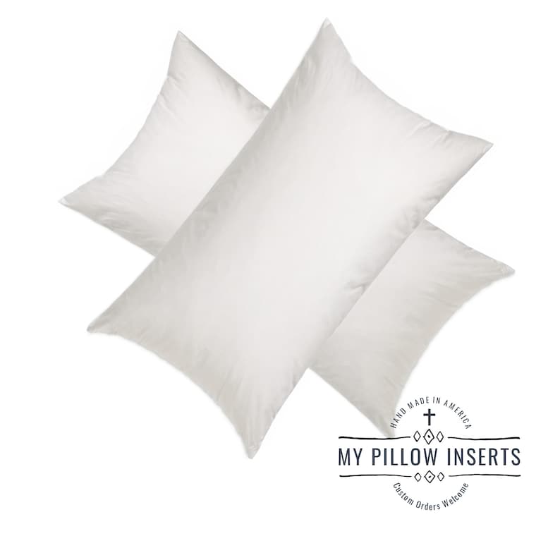 Hand Made in America, Home Pillow Insert, Cushion, Sham Stuffer, Hypoallergenic, Lumbar Support, Back Rest, Decorative, Outdoor, Couch, Bed