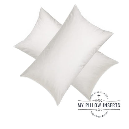 Hand Made in America, Home Pillow Insert, Cushion, Sham Stuffer, Hypoallergenic, Lumbar Support, Back Rest, Decorative, Outdoor, Couch, Bed